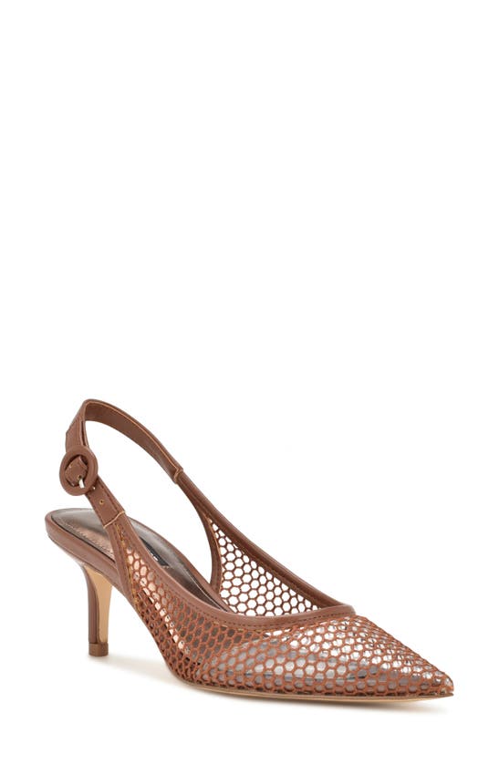 Nine West Alots Pointed Toe Slingback Pump In Medium Brown 210