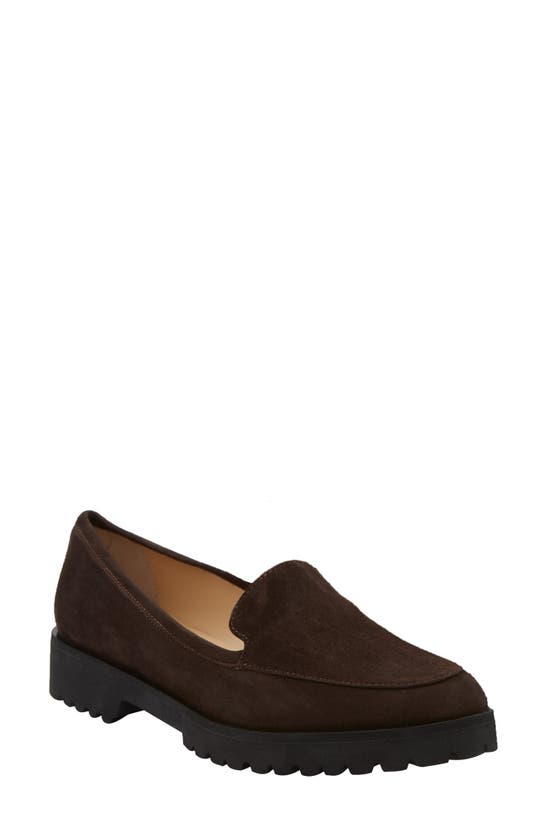 Andrea Carrano Suede Loafer In Brown Suede