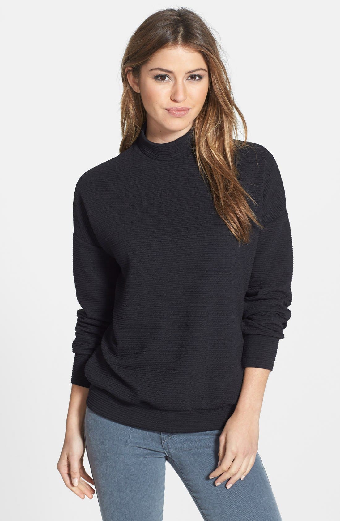 mock turtleneck with zipper