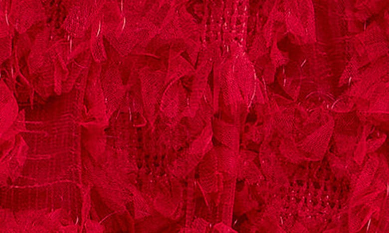 Endless Rose Feathered Mesh Puff Sleeve Minidress In Wine