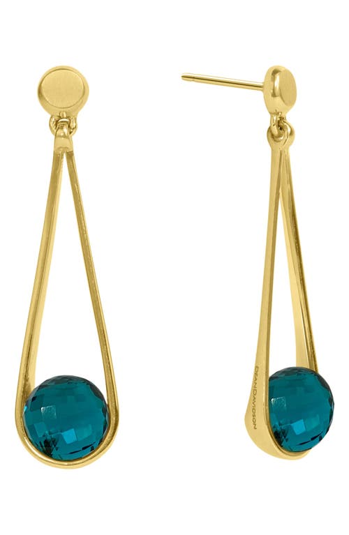 Mini Ipanema Tourmaline Drop Earrings in Electric Blue/Gold