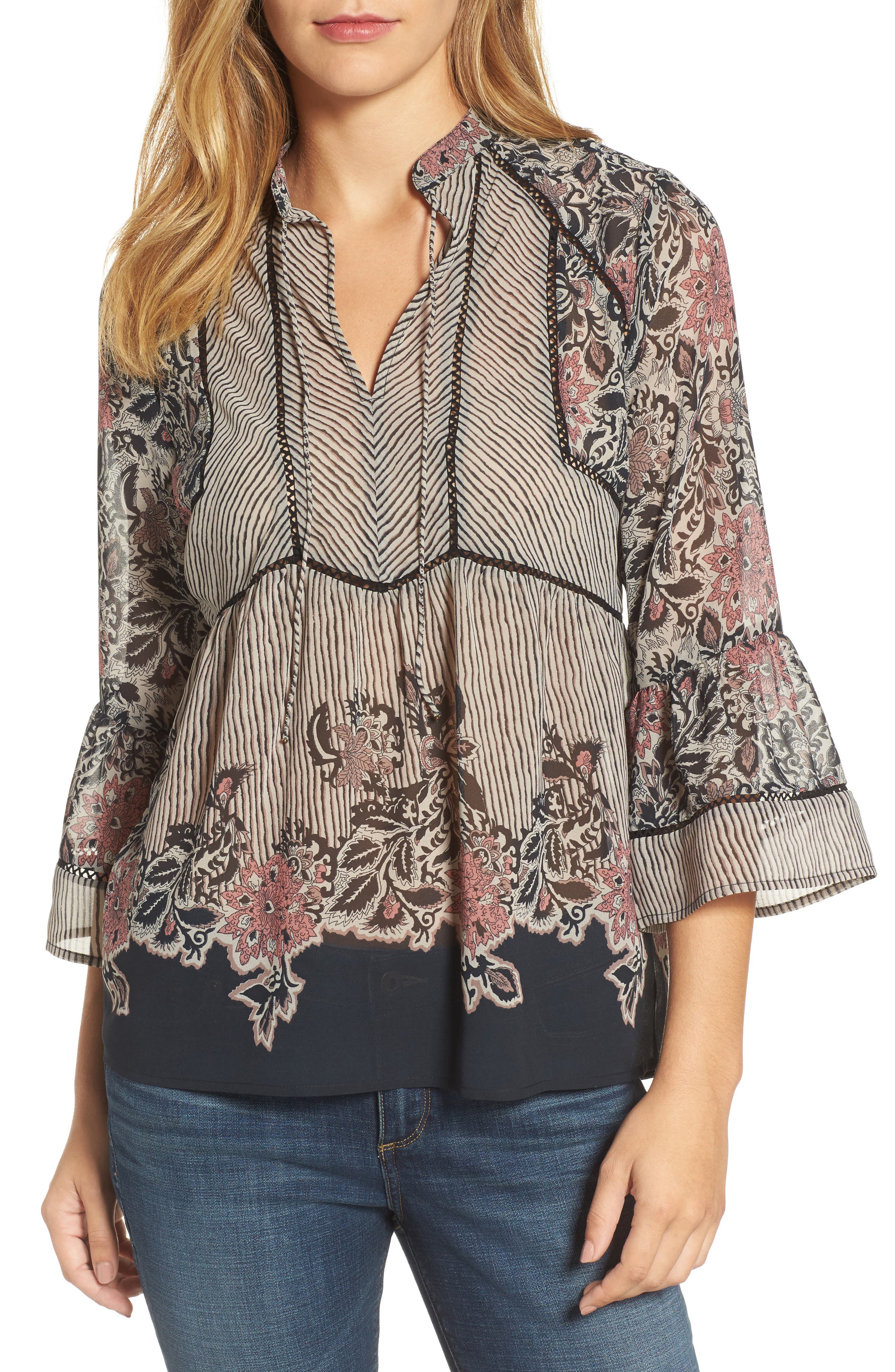 Lucky Brand Mixed Print Top Nordstrom