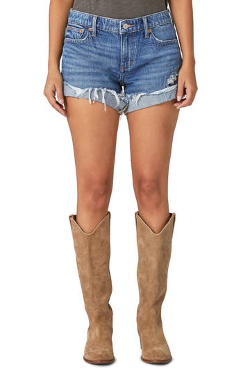 LUCKY BRAND LUCKY BRAND LUCKY LEGEND PATCHWORK LOW RISE DENIM SHORTS