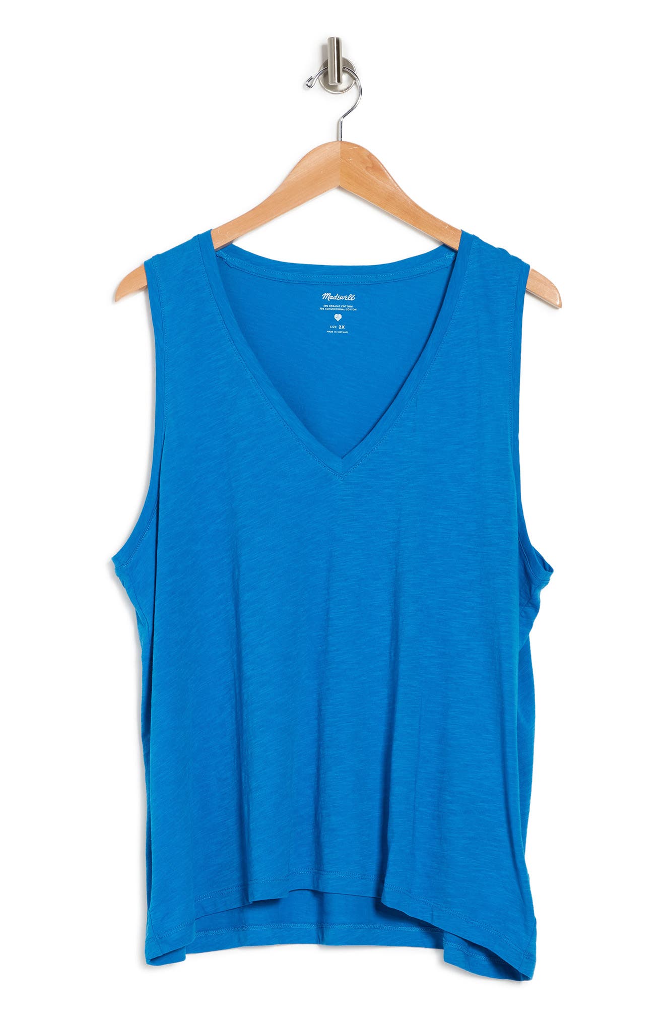 Madewell V-neck Cotton Tank In Abstract Blue