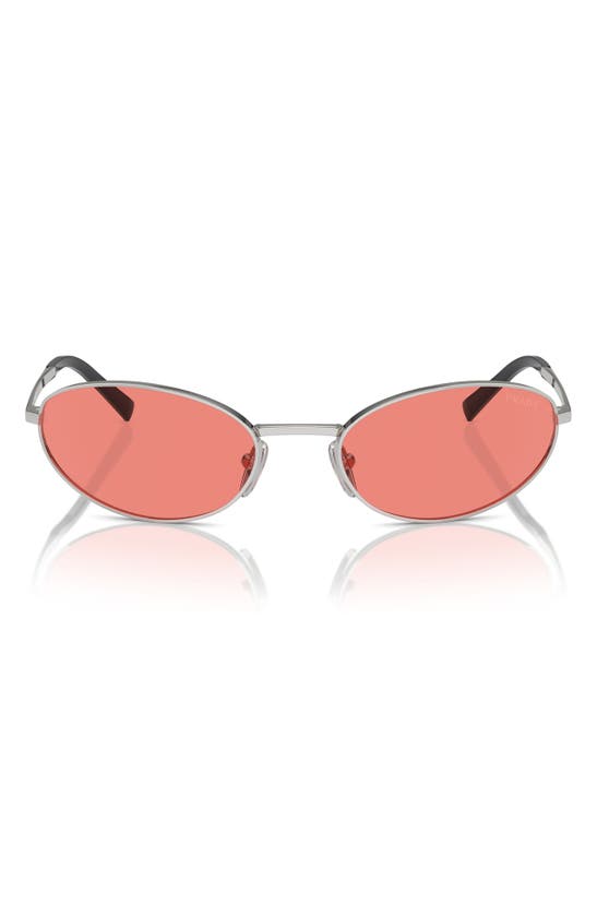 Prada 59mm Oval Sunglasses In Silver