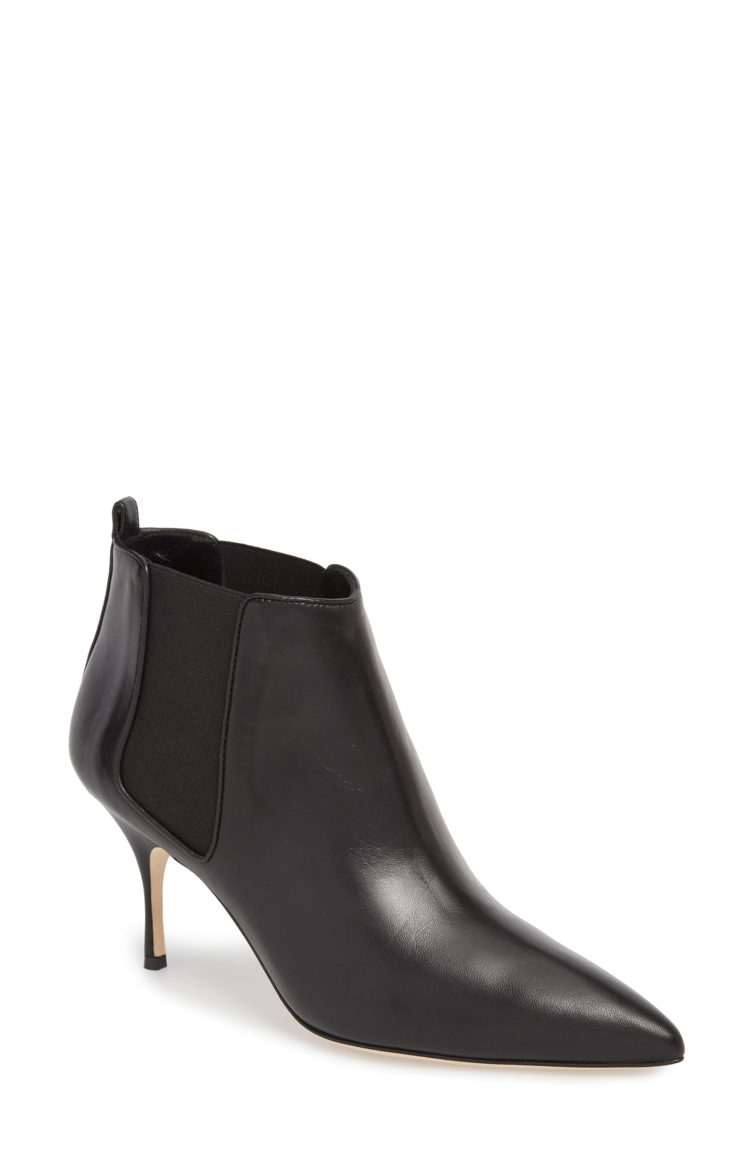 Manolo Blahnik Dildi Pointy Toe Bootie, Black