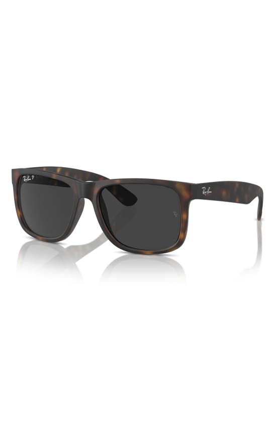 Ray Ban Justin Classic Sunglasses Havana Frame Grey Lenses Polarized 54-16 In Havana