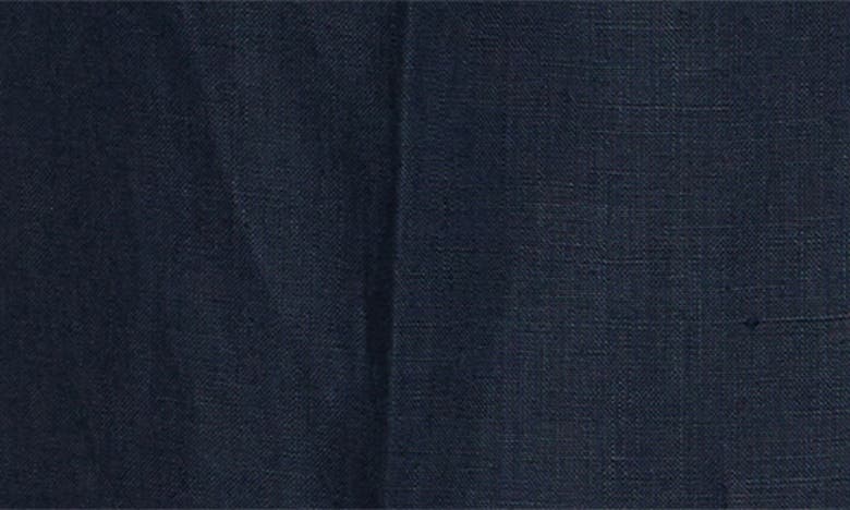 Shop Thom Sweeney Tailored Pleated Linen Pants In Navy