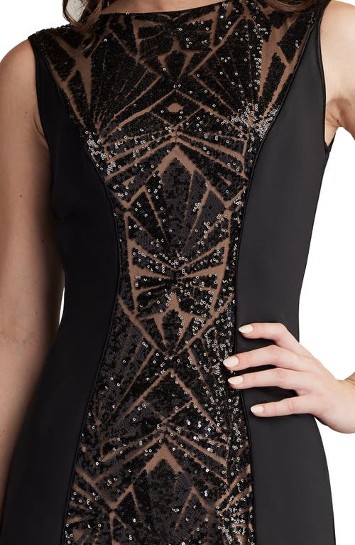 Shop Sho By Tadashi Shoji Sequin Detail Sleeveless Sheath Dress In Black/beige