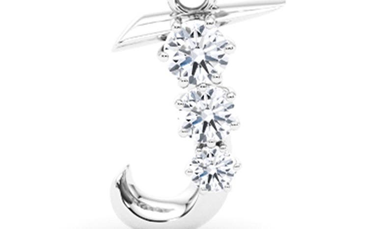 Shop Hautecarat Graduated Lab Created Diamond Initial Letter Pendant Necklace In J - 18k White Gold