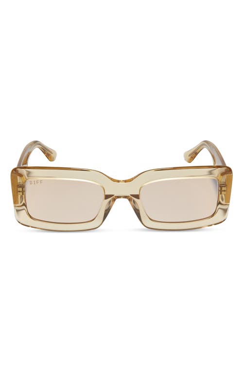 Indy 51mm Rectangular Sunglasses in Honey Crystal Flash