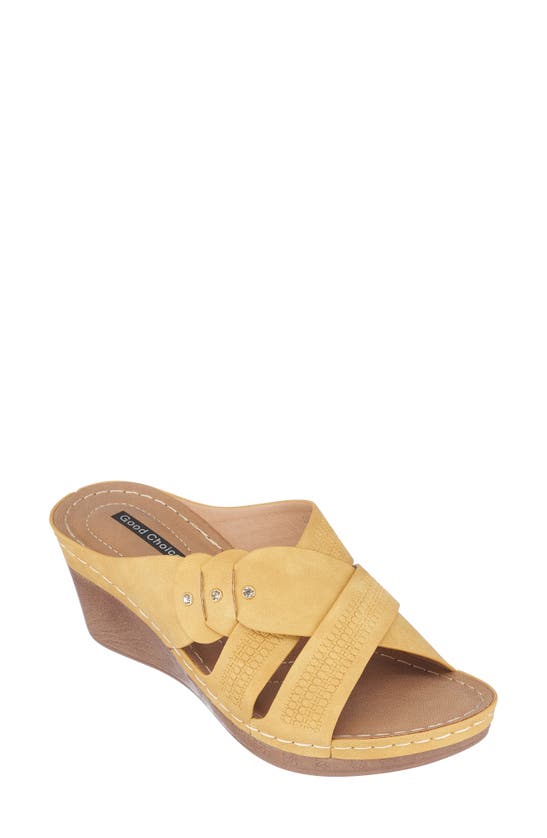 Gc Shoes Dorty Wedge Sandal In Yellow