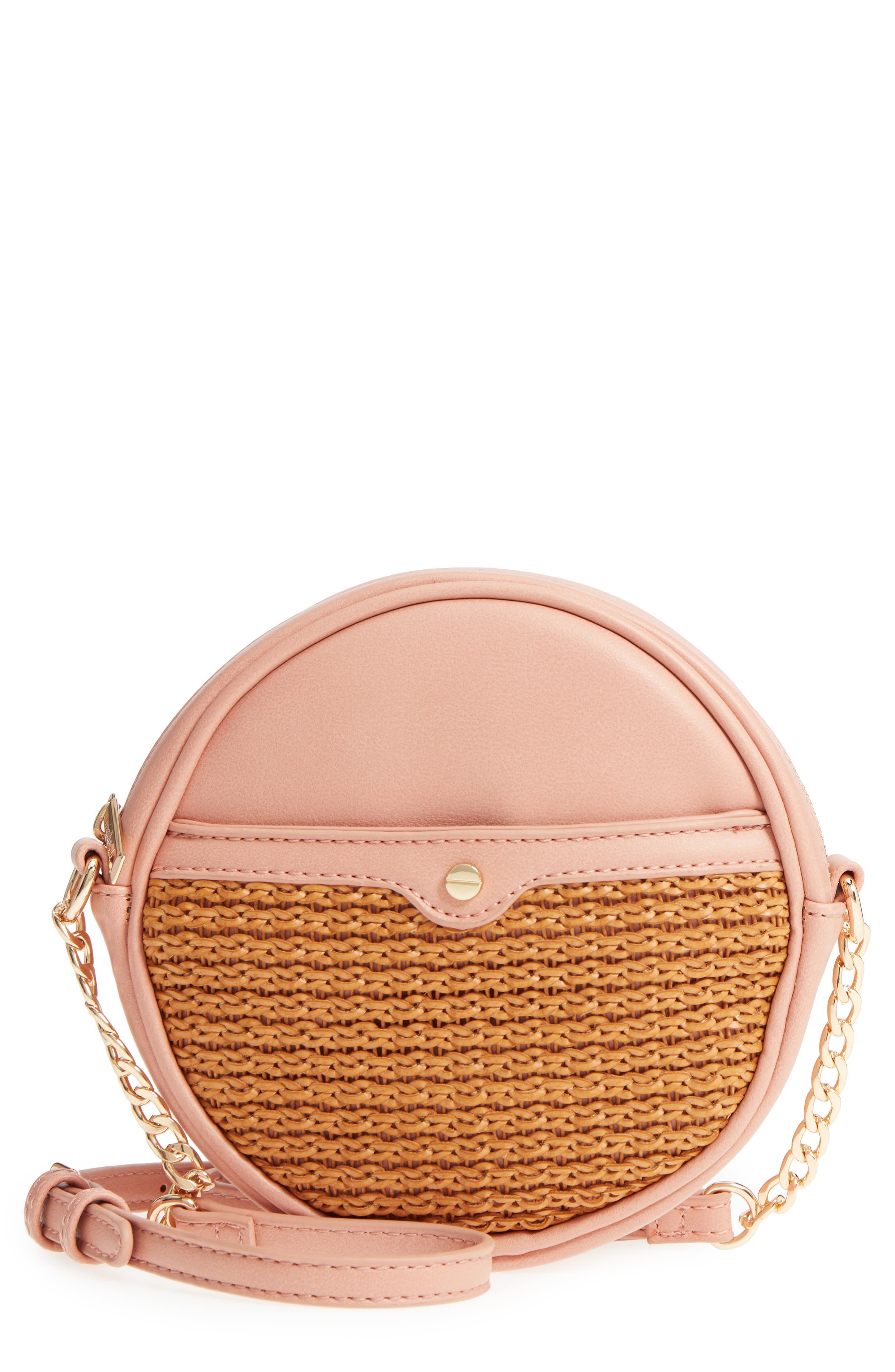 Mali + Lili Basket Weave Vegan Leather Canteen Crossbody Bag Nordstrom