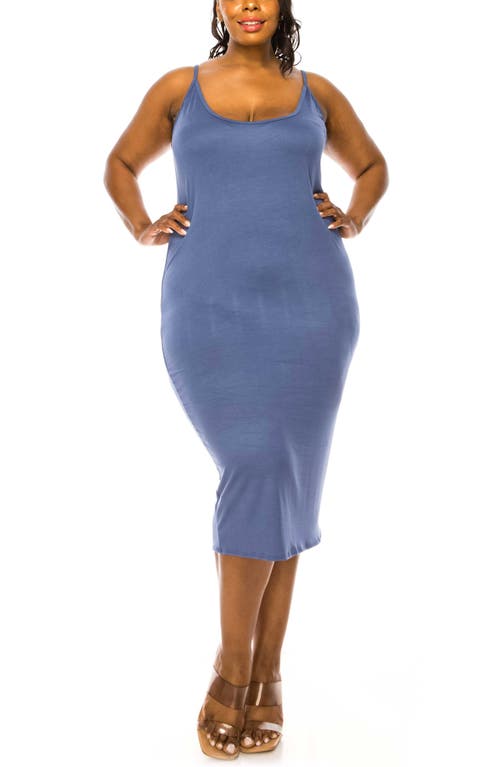 L I V D Jennie Stretch Midi Body-con Dress In Indigo