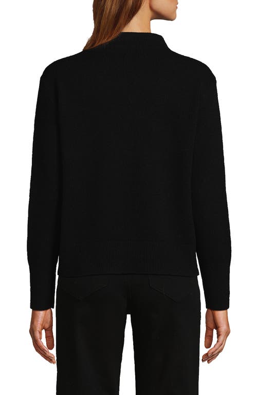 Shop Lands' End Cashmere Funnel Neck Sweater In Black