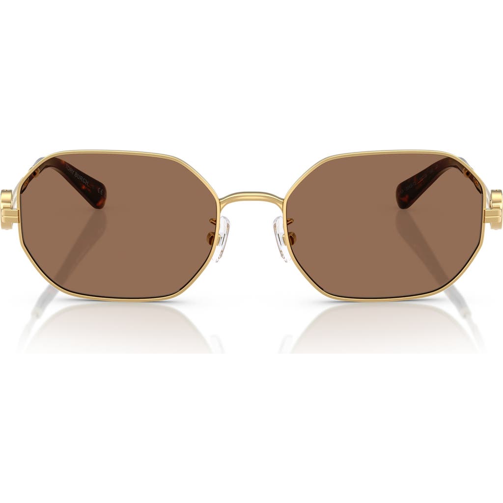 Tory Burch 55mm Irregular Sunglasses In Gold