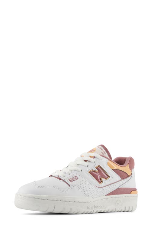 Shop New Balance 550 Basketball Sneaker In White/rosewood