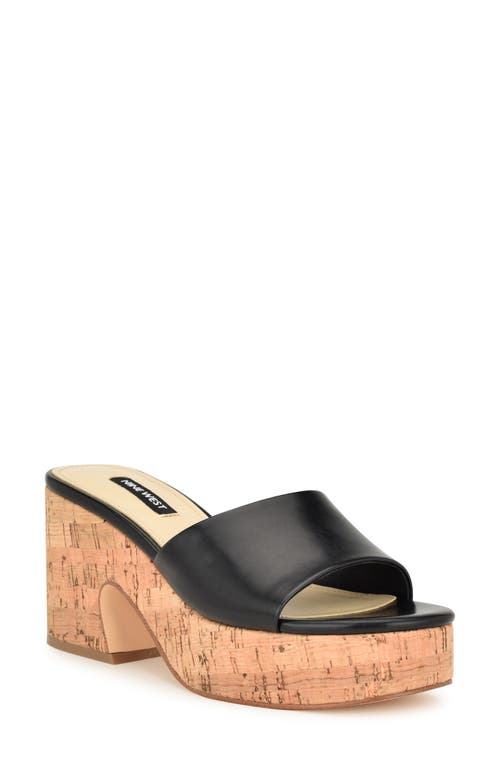 Nine West Boone Platform Slide Sandal Black at Nordstrom,