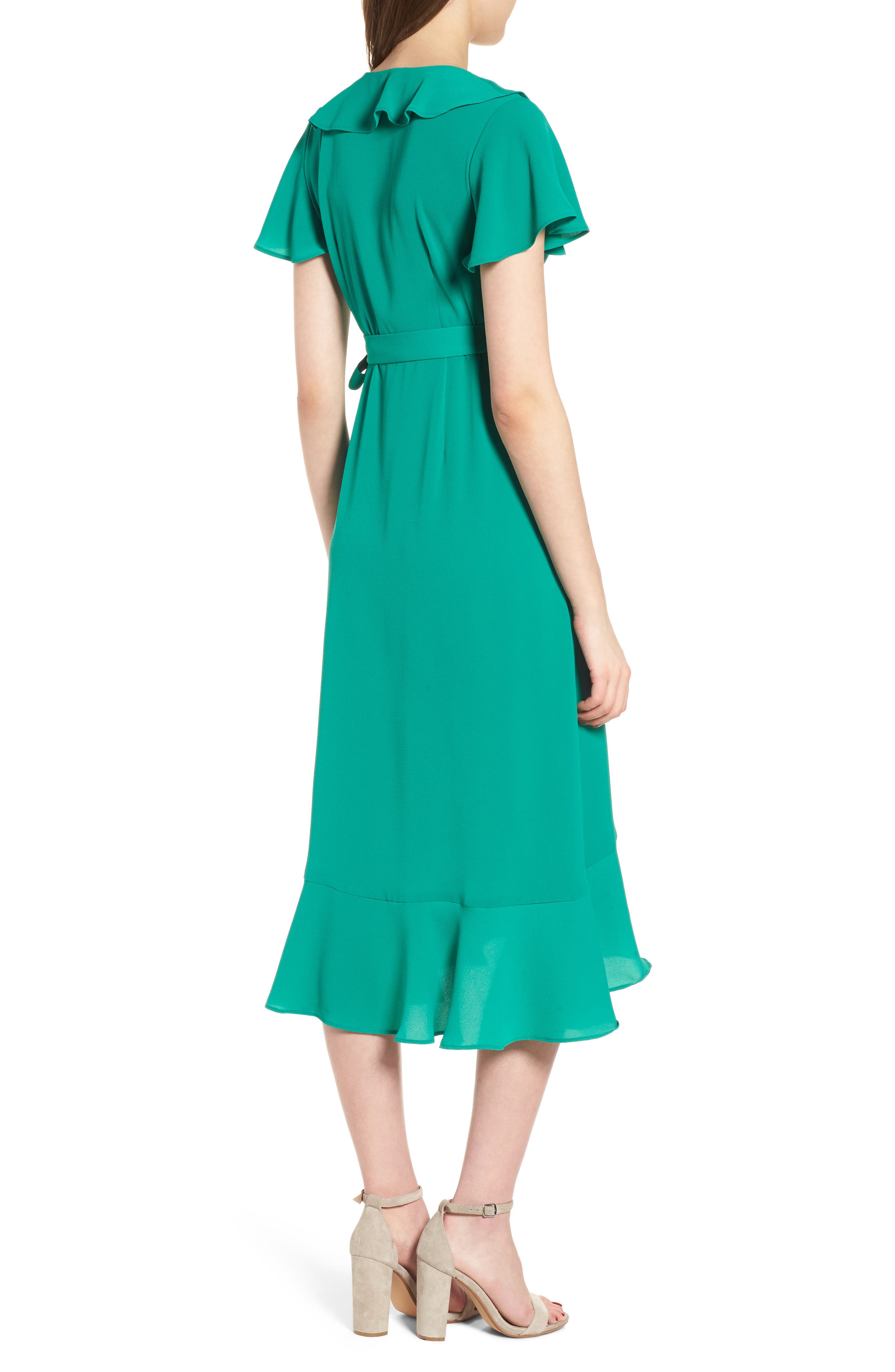 chelsea28 ruffle wrap dress