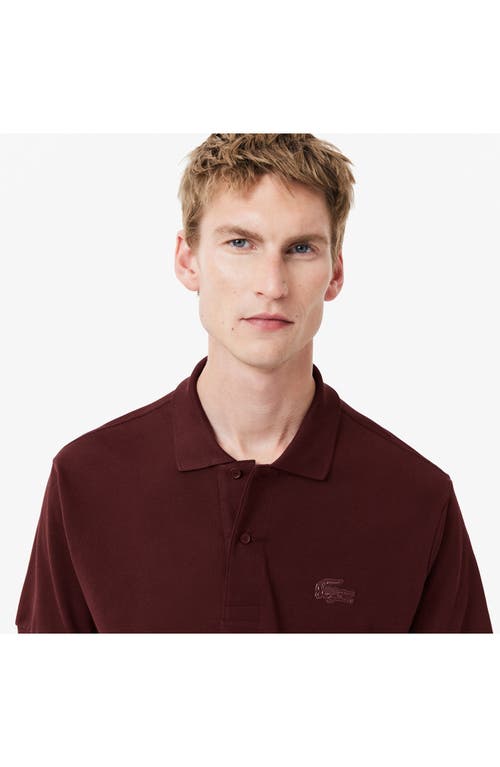 Shop Lacoste Small Croc Polo In Expresso