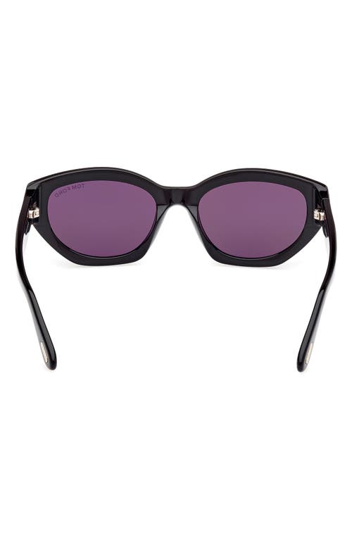 Shop Tom Ford Penny 55mm Geometric Sunglasses In Shiny Black/smoke