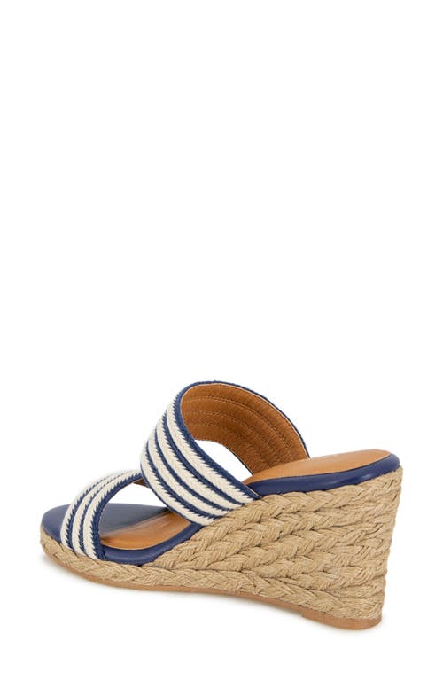 Shop Andre Assous André Assous Nitra Wedge Sandal In Navy/natural