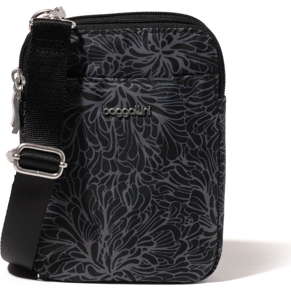 Baggallini Modern Take Two Rfid Crossbody Bag In Midnight Blossom