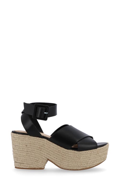 Shop Alohas Lyla Ankle Strap Espadrille Platform Sandal In Black