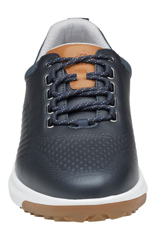 Johnston & Murphy Amherst Gl1 Sport Hybrid Waterproof Golf Sneaker In Navy Coated Knit