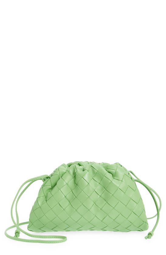 Bottega Veneta Small The Pouch Leather Clutch In Pistachio-silver