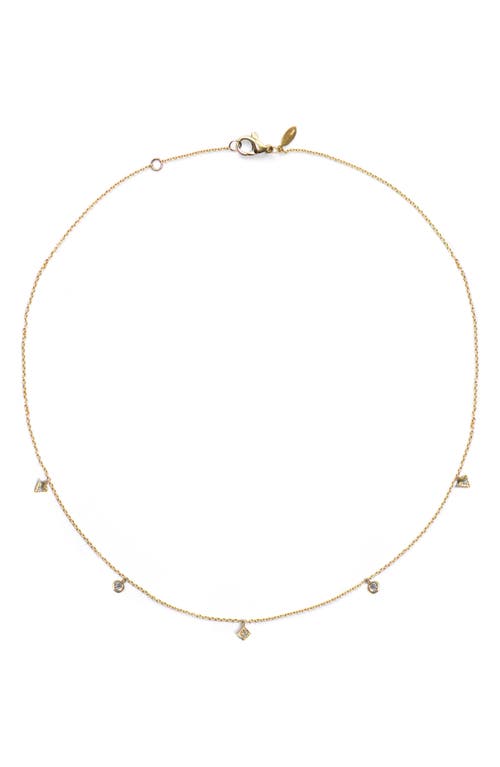 Anzie Cleo Diamond Dangling Shapes Necklace In Gold/diamond