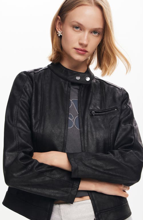 DESIGUAL DESIGUAL MUNICH FAUX LEATHER MOTO JACKET