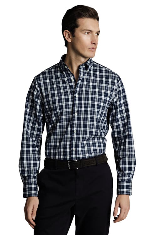 Charles Tyrwhitt Slim Fit Button-Down Collar Non-Iron Stretch Poplin Check Shirt at Nordstrom