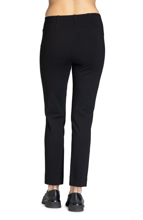 Apny Split Hem Pull-on Crop Slim Pants In Black