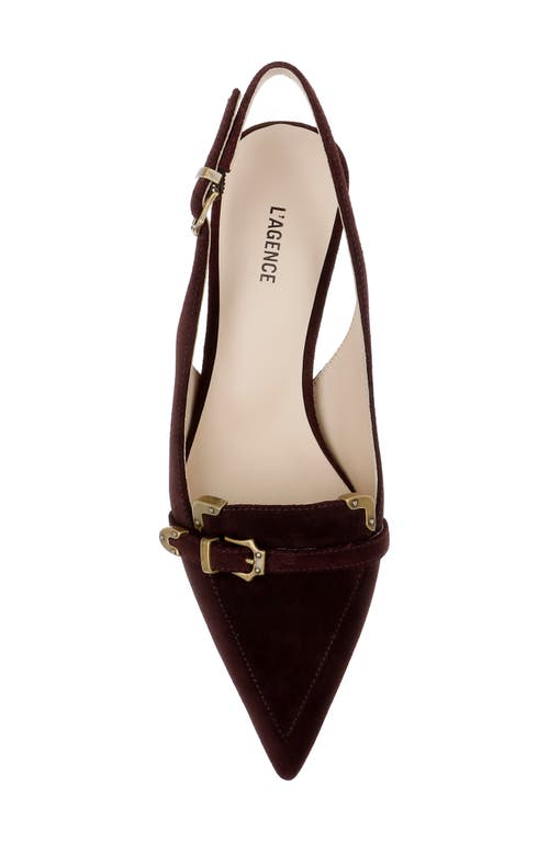 Shop L Agence L'agence Brigitte Slingback Kitten Heel Pump In Chocolate Suede