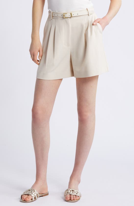 Shop Nordstrom Pleated Textured Shorts In Beige Beach