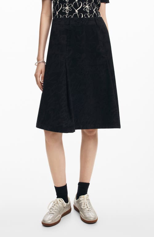 Desigual Fal Lettering Lacroix Skirt In Black