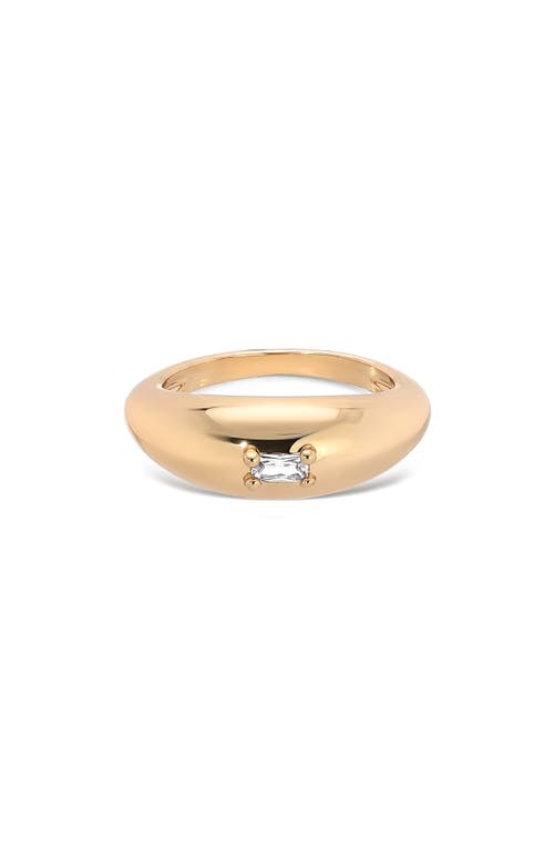 Shop Ettika Baguette Cubic Zirconia Oval Dome Ring In Gold