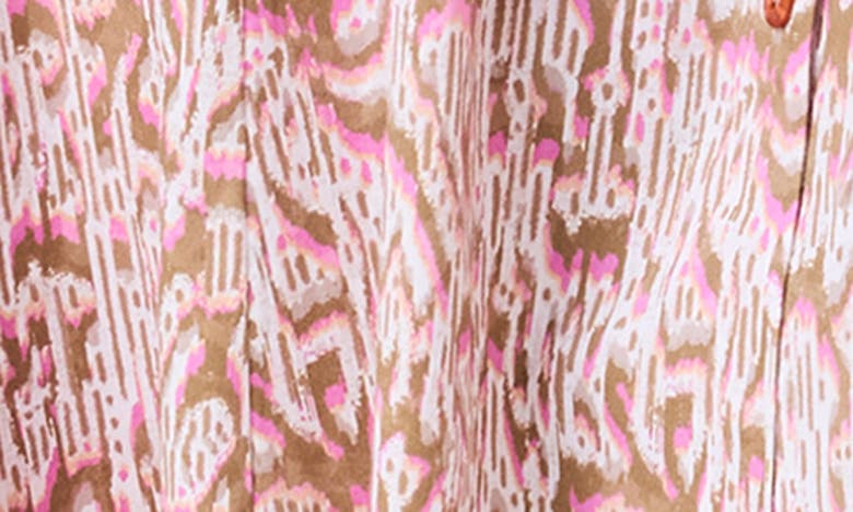 Shop Nic + Zoe Nic+zoe Abstract Print Sleeveless Shirtdress In Neutral Multi