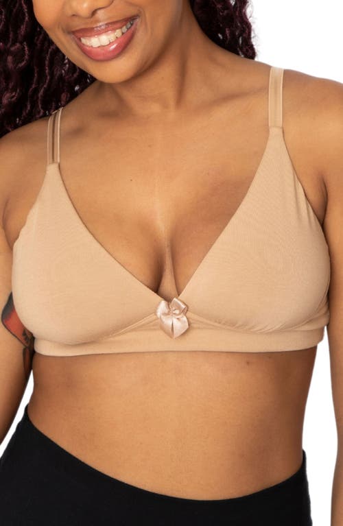 Molly Post-Surgery Pocketed Plunge Wireless T-Shirt Bra in Sand