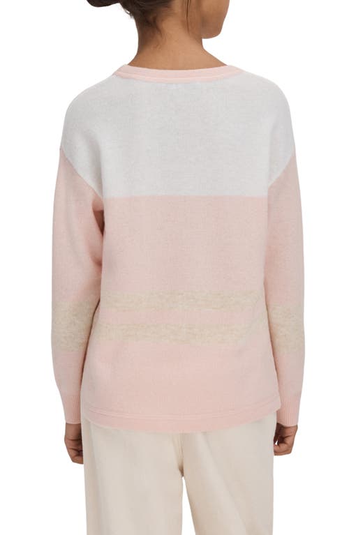 Shop Reiss Kids' Allegra Sr. Stripe Sweater In Pink