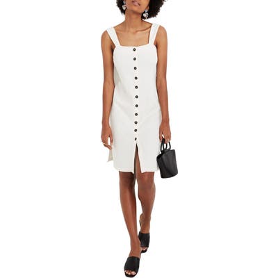 Madewell Texture & Thread Button Front Dress, Ivory