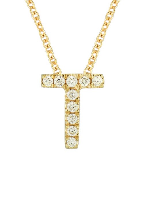 Bony Levy 18k Gold Pavé Diamond Initial Pendant Necklace In 18k Yellow Gold - T