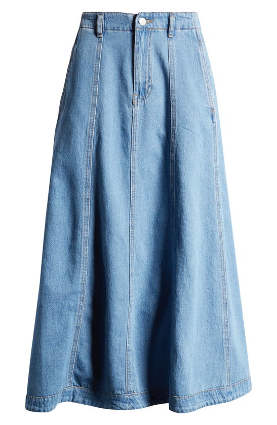 Shop Vero Moda Brynn Denim Skirt In Medium Blue Denim