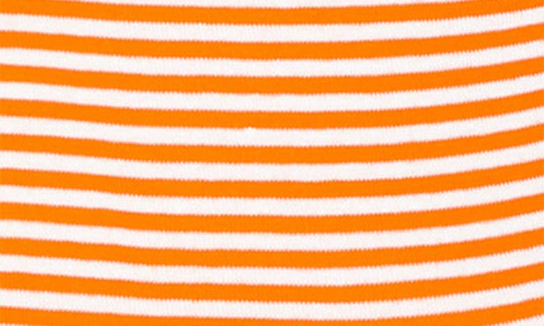 Under The Nile Babies' Carrot Stripe Organic Egyptian Cotton Footie & Hat Set In Orange