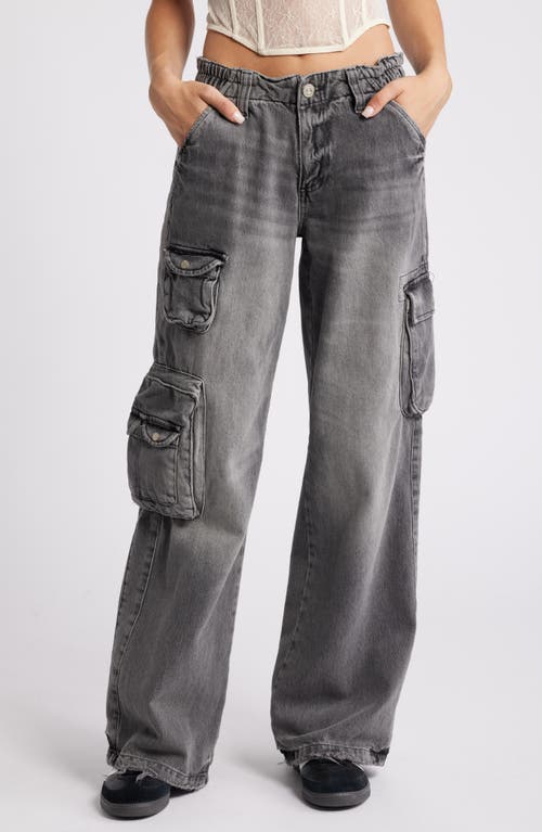 Shop Bdg Urban Outfitters Y2k Low Rise Cargo Jeans In Grey