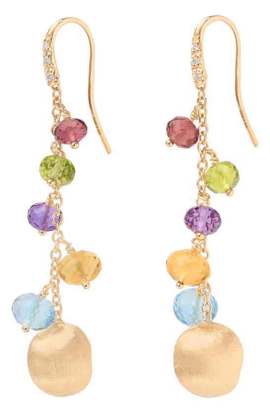 Marco Bicego 18k Yellow Gold Africa Multi Gemstone & Diamond Drop Earrings In 18k Yellow Gold
