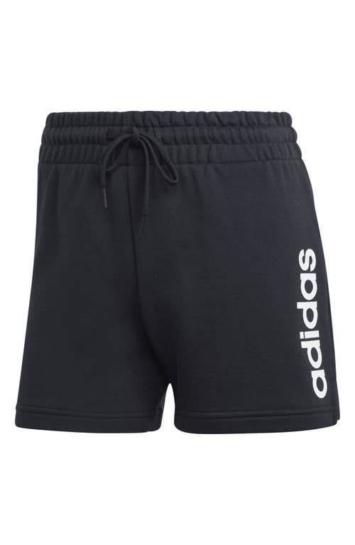 Shop Adidas Originals Adidas Logo French Terry Shorts In Black/white