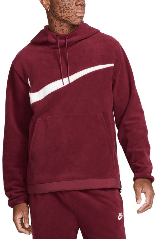 Nike Winterized Fleece Logo Hoodie In Red