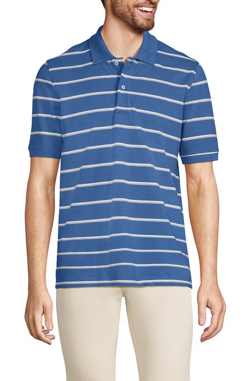 Shop Lands' End Short Sleeve Comfort-first Mesh Polo Shirt In Mariner Blue Stripe